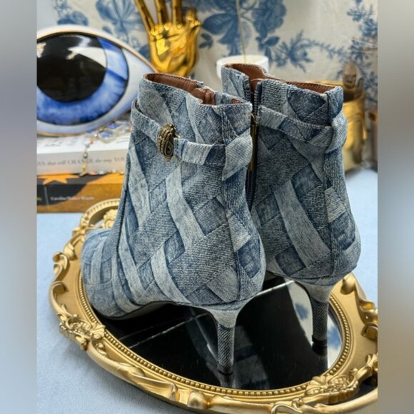 🆕 KURT GEIGER LONDON 🧿 NWOB Kensington Flexi Ankle Boot, Denim - Sz 37 US 7 - Picture 9 of 14